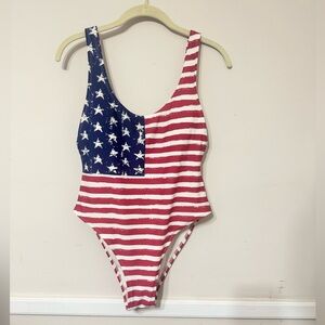 Xhilaration | High Cut American Flag Patriotic One Piece Swimsuit | Size Large